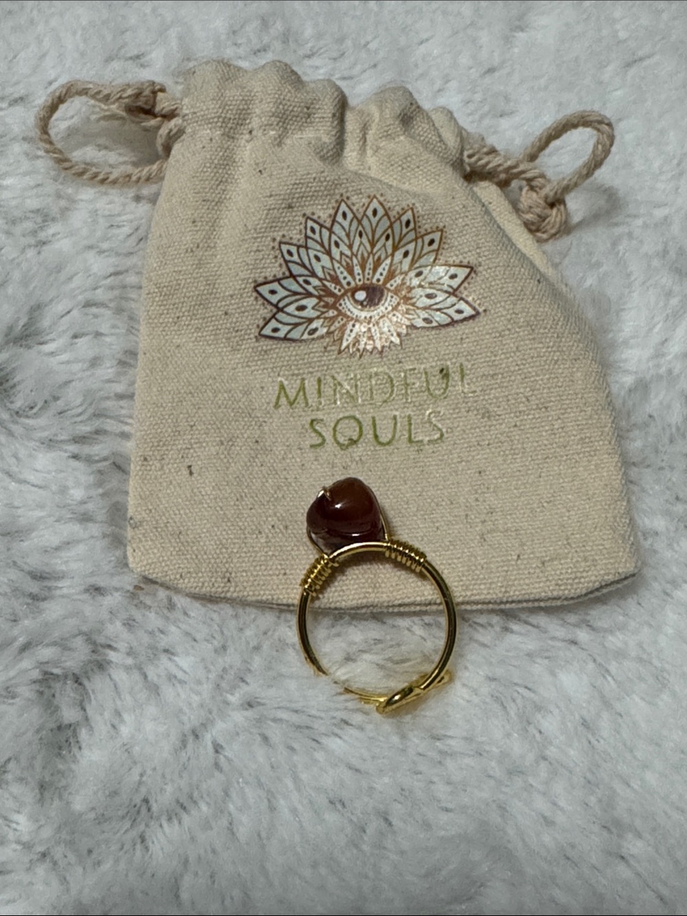 Gold Ring with Carnelian Stone